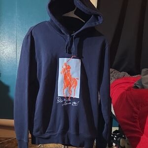 Polo by Ralph Lauren Navy Hoodie with Red Logo